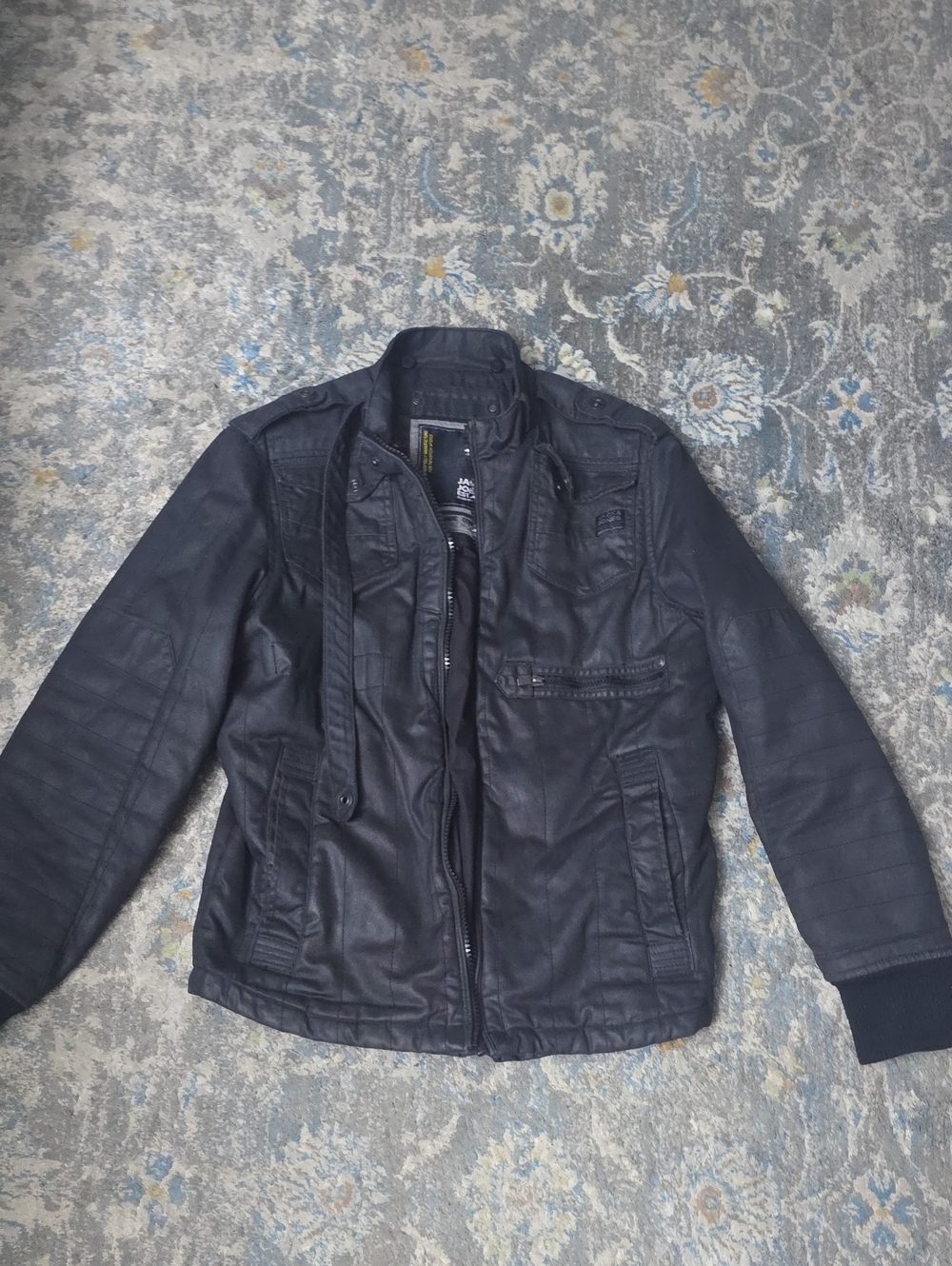 Jack & Jones Men’s Black Moto Field Jacket Size L